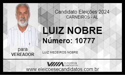 Candidato LUIZ NOBRE 2024 - CARNEIROS - Eleições