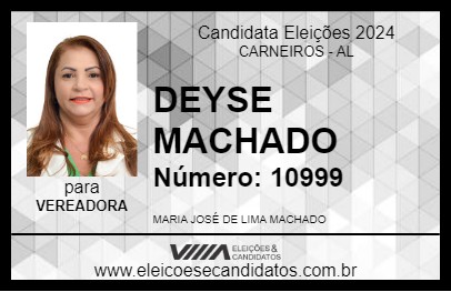 Candidato DEYSE MACHADO 2024 - CARNEIROS - Eleições