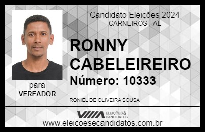 Candidato RONNY CABELEIREIRO 2024 - CARNEIROS - Eleições