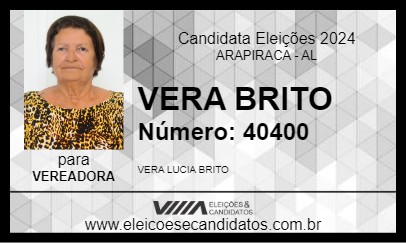 Candidato VERA BRITO 2024 - ARAPIRACA - Eleições