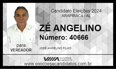 Candidato ZÉ ANGELINO 2024 - ARAPIRACA - Eleições