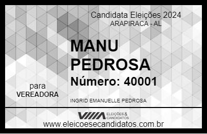 Candidato MANU PEDROSA 2024 - ARAPIRACA - Eleições