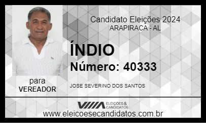 Candidato ÍNDIO 2024 - ARAPIRACA - Eleições