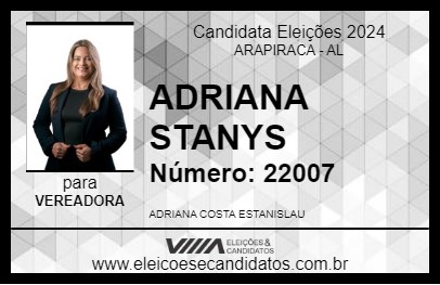 Candidato ADRIANA STANYS 2024 - ARAPIRACA - Eleições