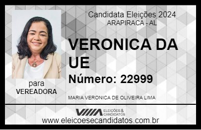 Candidato VERONICA DA UE 2024 - ARAPIRACA - Eleições