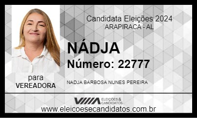 Candidato NÁDJA 2024 - ARAPIRACA - Eleições