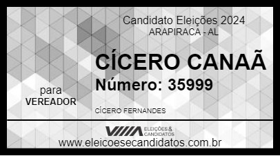 Candidato CÍCERO CANAÃ 2024 - ARAPIRACA - Eleições