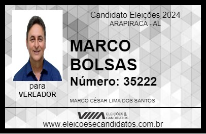 Candidato MARCO BOLSAS 2024 - ARAPIRACA - Eleições