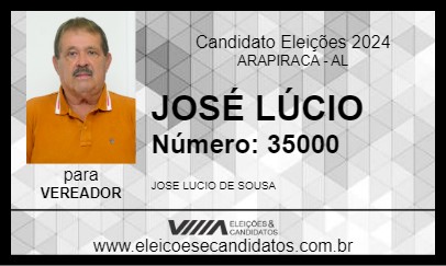 Candidato JOSÉ LÚCIO 2024 - ARAPIRACA - Eleições