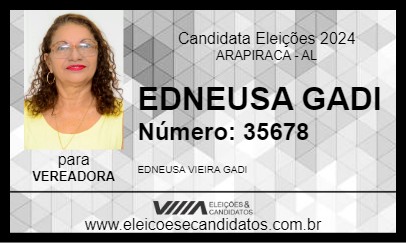 Candidato EDNEUSA GADI 2024 - ARAPIRACA - Eleições