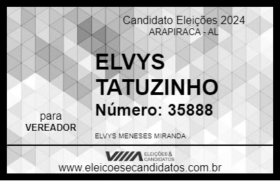 Candidato ELVYS TATUZINHO 2024 - ARAPIRACA - Eleições