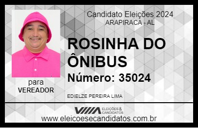 Candidato ROSINHA DO ÔNIBUS 2024 - ARAPIRACA - Eleições