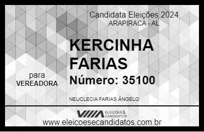 Candidato KERCINHA FARIAS 2024 - ARAPIRACA - Eleições