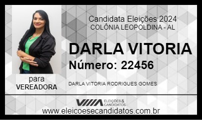 Candidato DARLA VITORIA 2024 - COLÔNIA LEOPOLDINA - Eleições