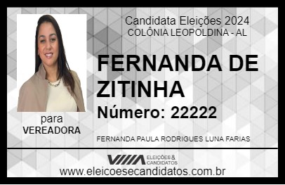 Candidato FERNANDA DE ZITINHA 2024 - COLÔNIA LEOPOLDINA - Eleições