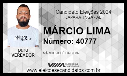 Candidato MÁRCIO LIMA 2024 - JAPARATINGA - Eleições