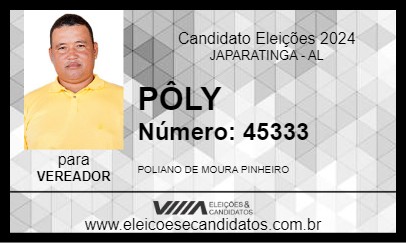 Candidato PÔLY 2024 - JAPARATINGA - Eleições