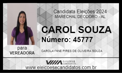 Candidato CAROL SOUZA 2024 - MARECHAL DEODORO - Eleições