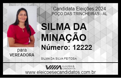 Candidato SILMA DA MINAÇÃO 2024 - POÇO DAS TRINCHEIRAS - Eleições