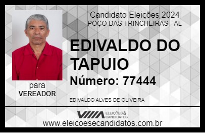 Candidato EDIVALDO DO TAPUIO 2024 - POÇO DAS TRINCHEIRAS - Eleições