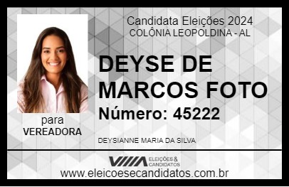 Candidato DEYSE DE MARCOS FOTO 2024 - COLÔNIA LEOPOLDINA - Eleições