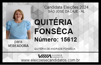 Candidato QUITÉRIA FONSÊCA 2024 - SÃO JOSÉ DA LAJE - Eleições