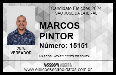 Candidato MARCOS PINTOR 2024 - SÃO JOSÉ DA LAJE - Eleições