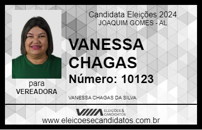 Candidato VANESSA CHAGAS 2024 - JOAQUIM GOMES - Eleições