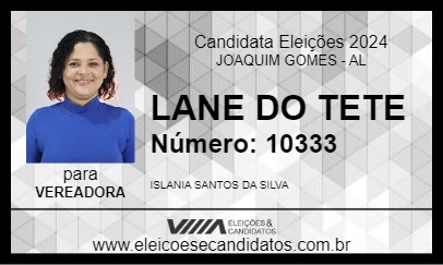 Candidato LANE DO TETE 2024 - JOAQUIM GOMES - Eleições