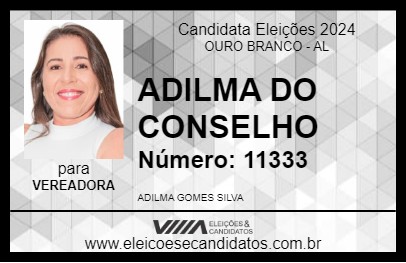 Candidato ADILMA DO CONSELHO 2024 - OURO BRANCO - Eleições