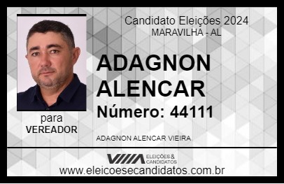 Candidato ADAGNON ALENCAR 2024 - MARAVILHA - Eleições