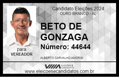 Candidato BETO DE GONZAGA 2024 - OURO BRANCO - Eleições