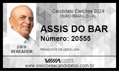 Candidato ASSIS DO BAR 2024 - OURO BRANCO - Eleições