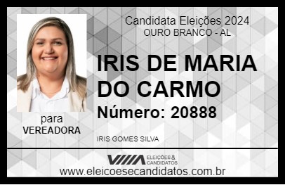 Candidato IRIS DE MARIA DO CARMO 2024 - OURO BRANCO - Eleições