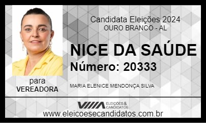 Candidato NICE DA SAÚDE 2024 - OURO BRANCO - Eleições