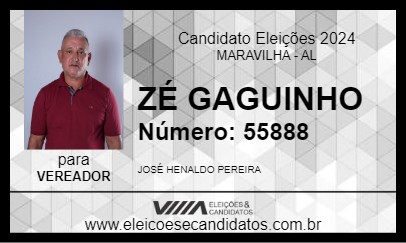 Candidato ZÉ GAGUINHO 2024 - MARAVILHA - Eleições