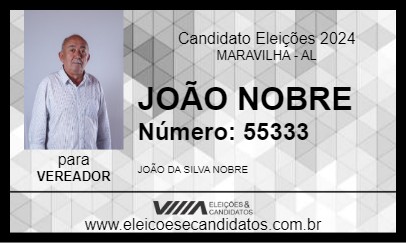 Candidato JOÃO NOBRE 2024 - MARAVILHA - Eleições