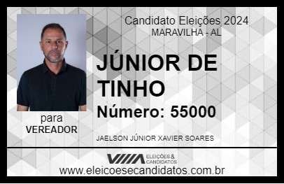 Candidato JÚNIOR DE TINHO 2024 - MARAVILHA - Eleições