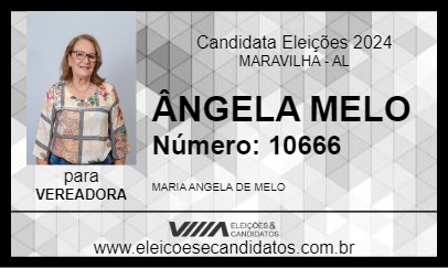 Candidato ÂNGELA MELO 2024 - MARAVILHA - Eleições