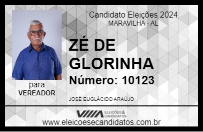 Candidato ZÉ DE GLORINHA 2024 - MARAVILHA - Eleições