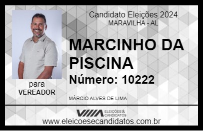 Candidato MARCINHO DA PISCINA 2024 - MARAVILHA - Eleições