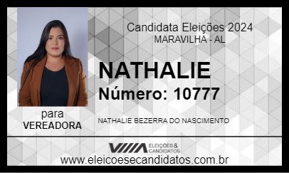 Candidato NATHALIE 2024 - MARAVILHA - Eleições