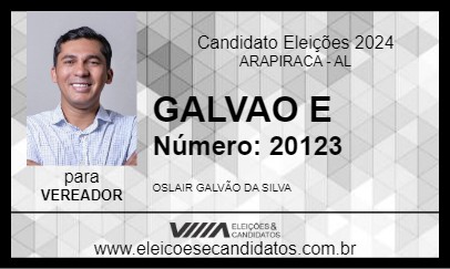 Candidato OSLAIR GALVÃO 2024 - ARAPIRACA - Eleições