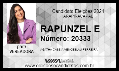 Candidato RAPUNZEL 2024 - ARAPIRACA - Eleições