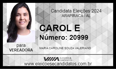 Candidato CAROL 2024 - ARAPIRACA - Eleições