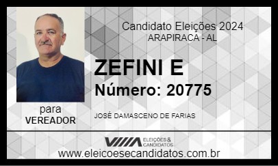 Candidato ZEFINI 2024 - ARAPIRACA - Eleições