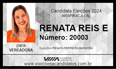 Candidato RENATA REIS 2024 - ARAPIRACA - Eleições