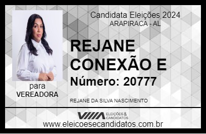 Candidato REJANE CONEXÃO 2024 - ARAPIRACA - Eleições