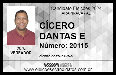 Candidato CÍCERO DANTAS 2024 - ARAPIRACA - Eleições