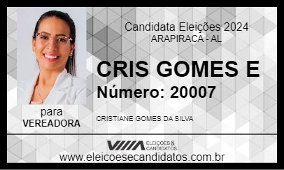 Candidato CRIS GOMES 2024 - ARAPIRACA - Eleições